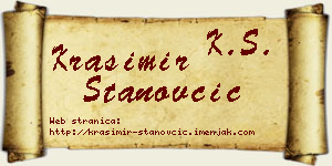 Krasimir Stanovčić vizit kartica